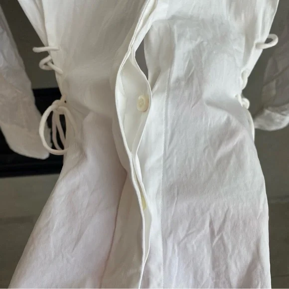 NWT THEORY WHITE LACED BUTTON DOWN, SIZE P - Picture 11 of 16